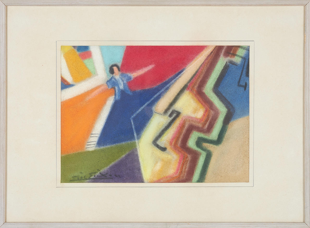 ERIC ERIXON. Composición vertical, pastel, firmada.