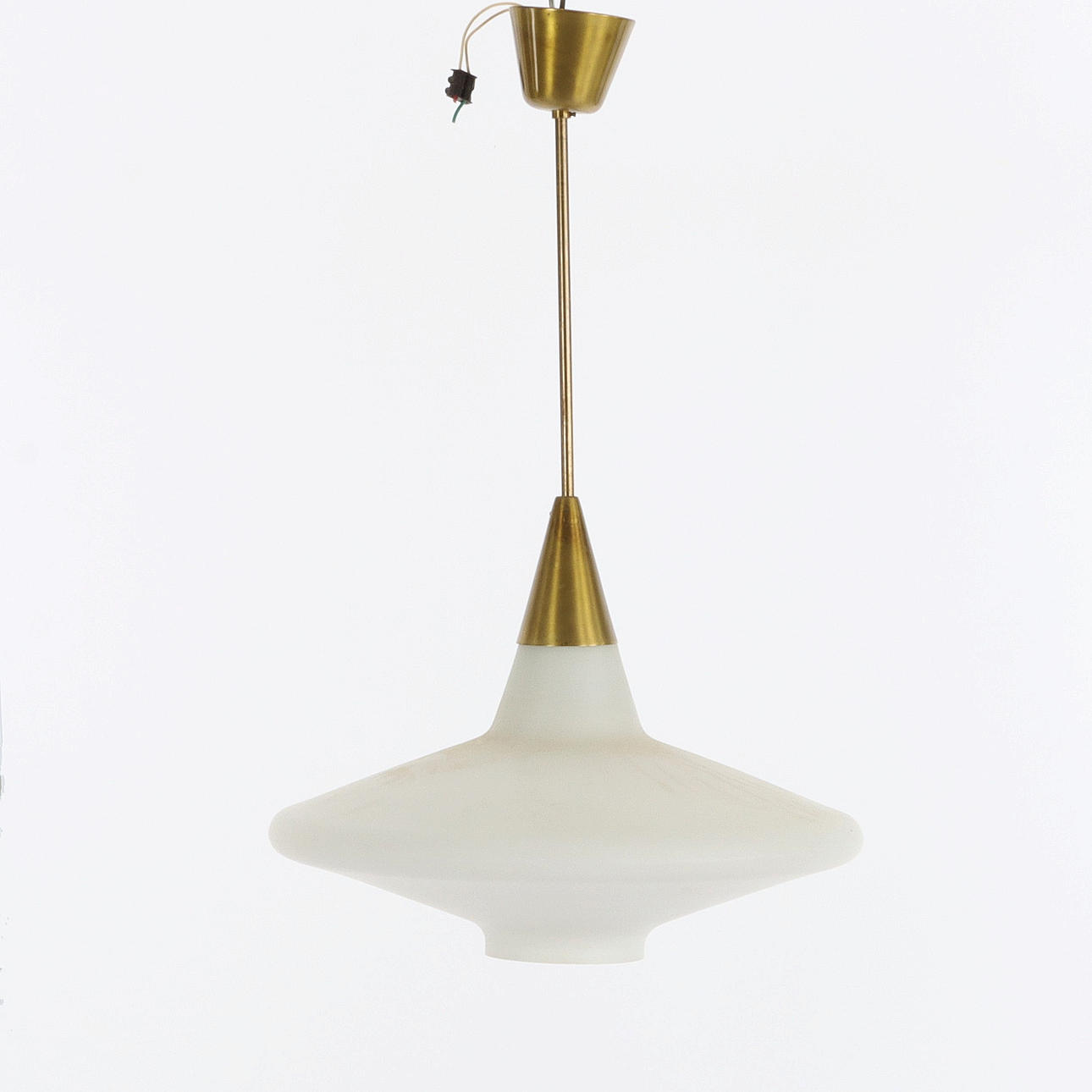 TAKPENDEL, mässing med glaskupa, 1940/50-tal.