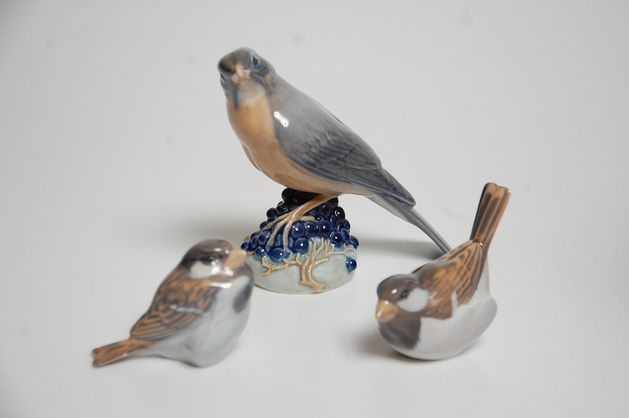 FIGURINER, 3 delar, porslin Royal Copenhagen.