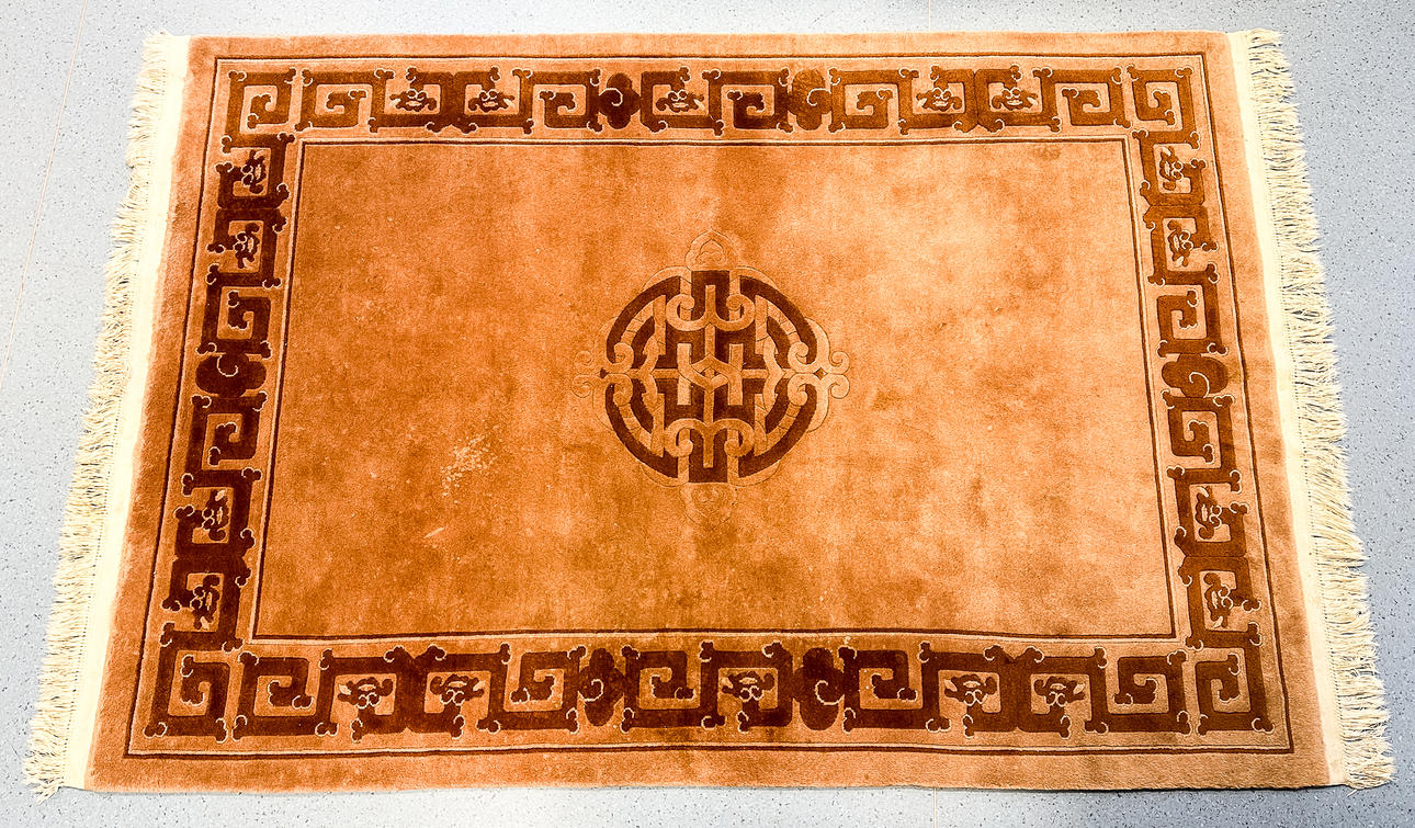 FUSSMATTE, handgeknüpft, 1984.