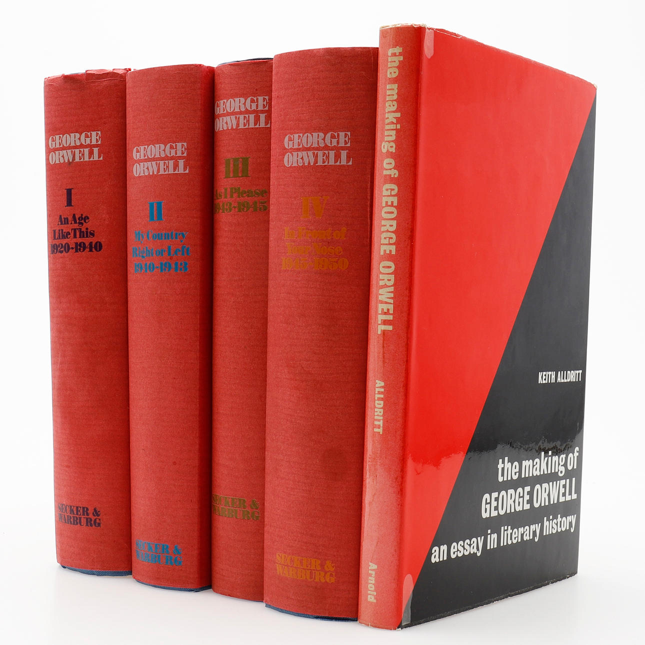 GEORGE ORWELL. THE COLLECTED ESSAYS, JOURNALISM AND LETTERS OF GEORGE ORWELL IN FOUR VOLUMES IN 1968.