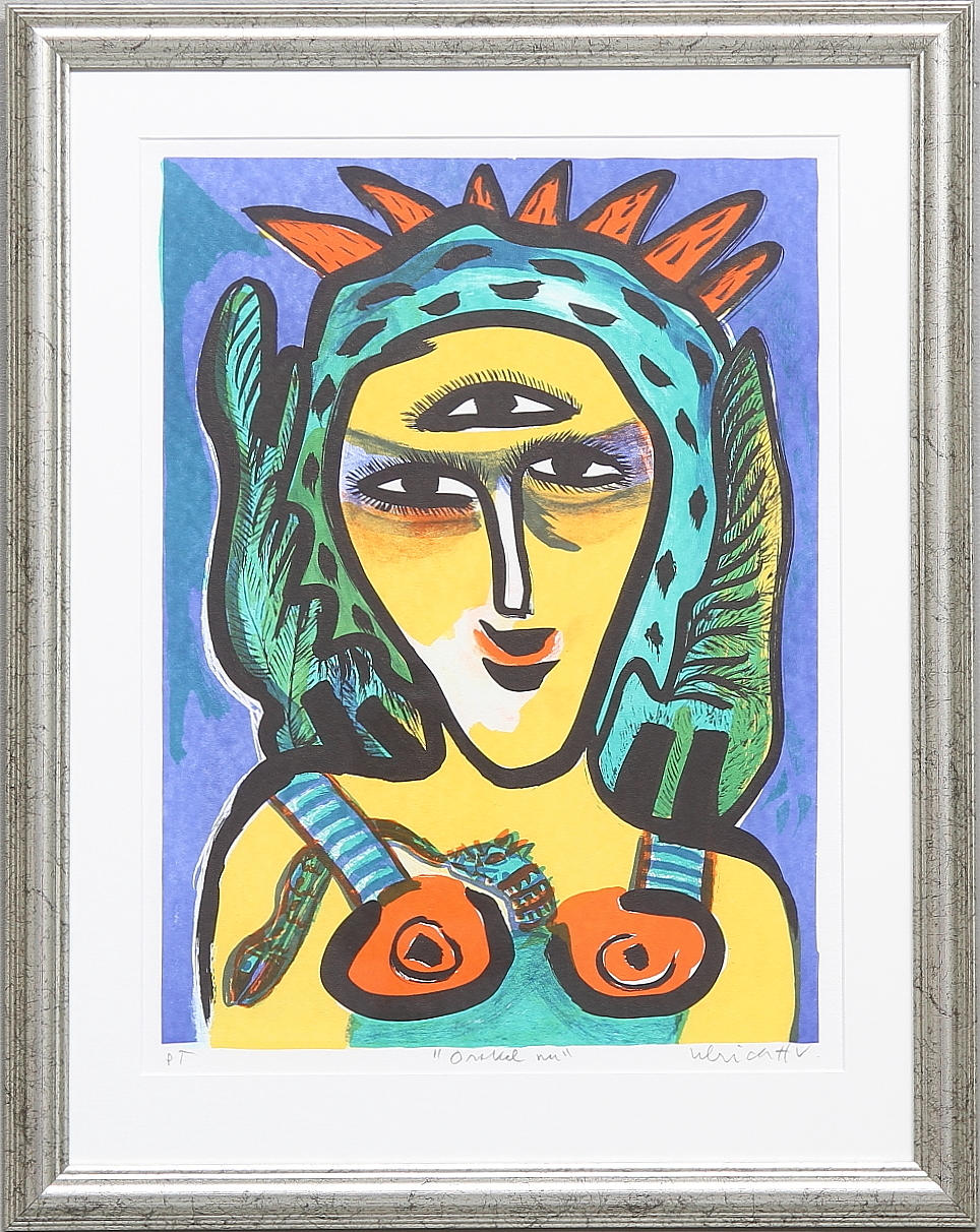 ULRICA HYDMAN-VALLIEN. "Orakel nu". Grafiskt blad, provtryck. Signerad.