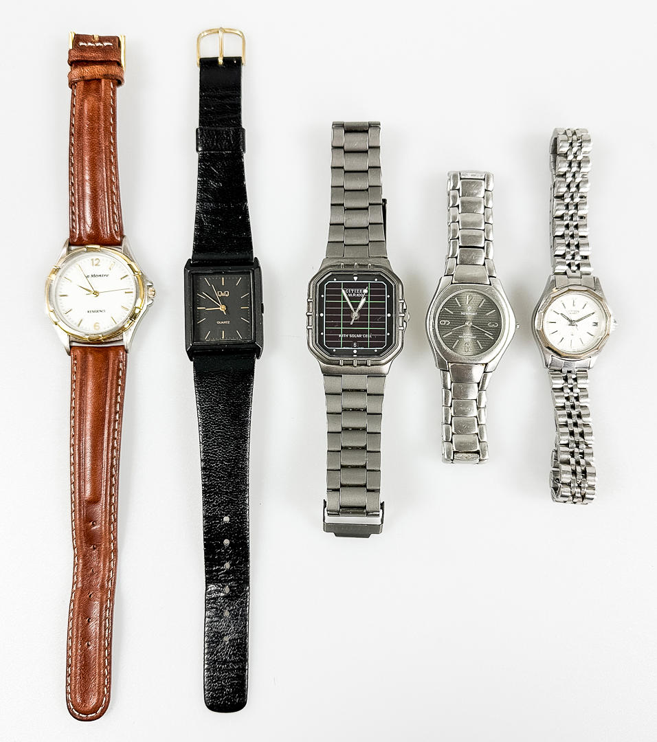 WRISTWATCHES, 5 pcs, inter alia Citizen.