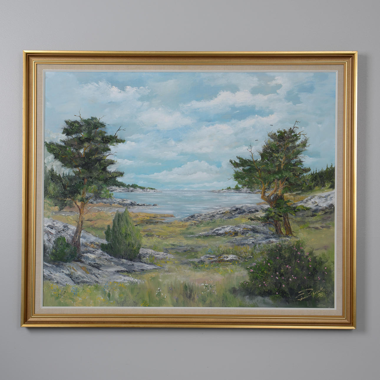 RUNE BRINK. Skärgårdsvik, oil on canvas, signed, dated 96.