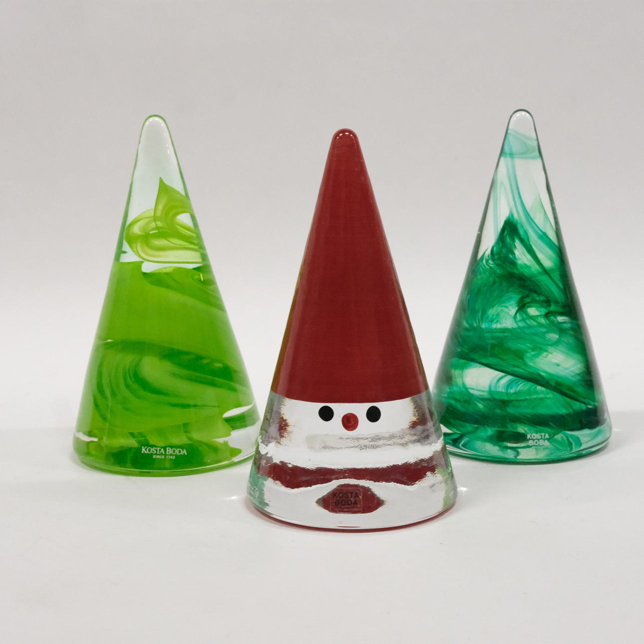 ANNA EHRNER. THREE-PIECE ART GLASS, “NOEL”, COSTA BODA. Glass