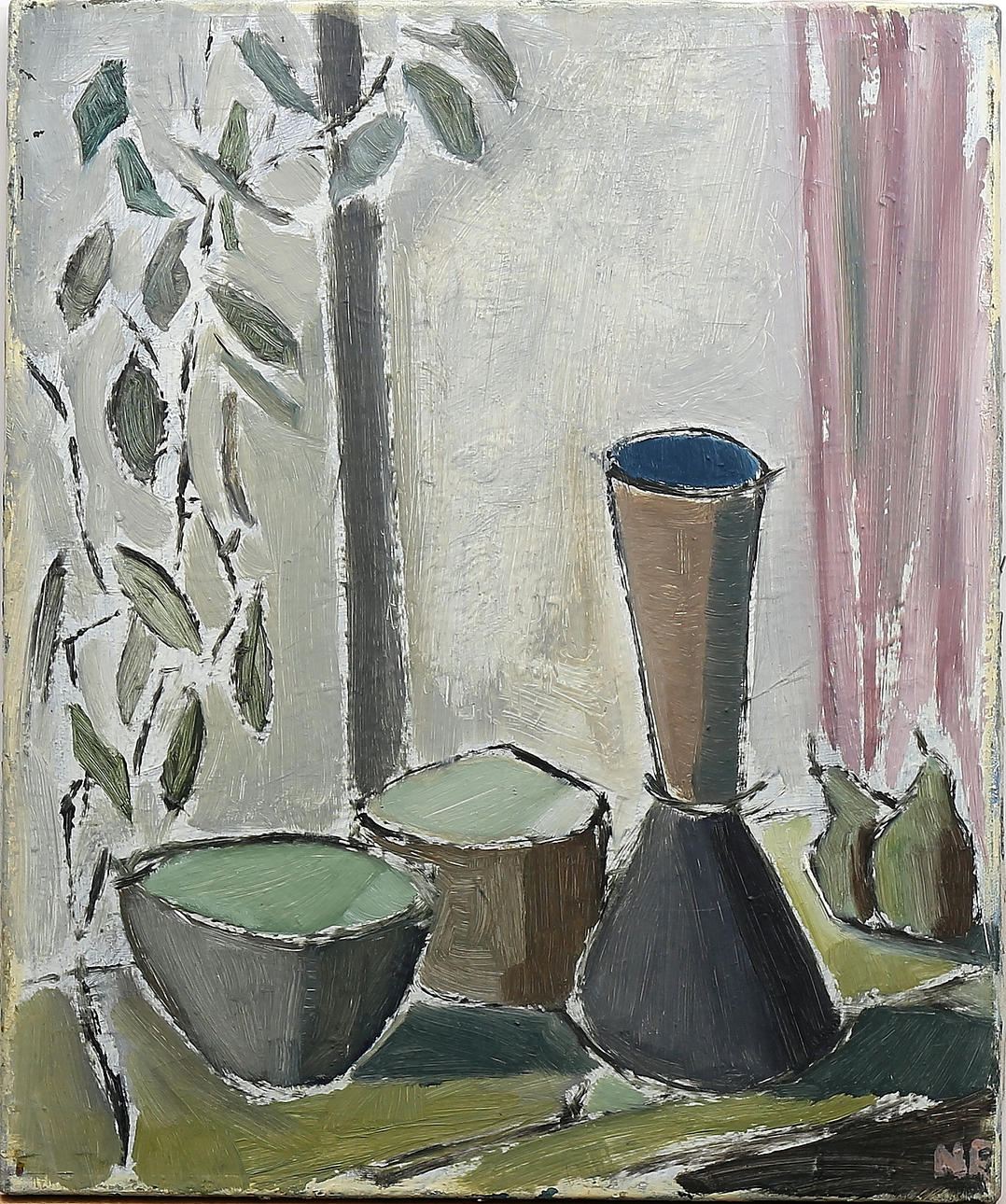 NILS ENSTRÖM. Stilleben, olja på duk, monogramsignerat, NE.