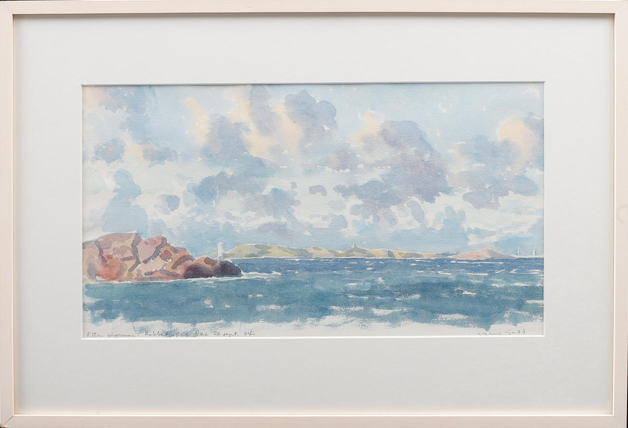 ARNE GADD. “After the storm” watercolor, signed.