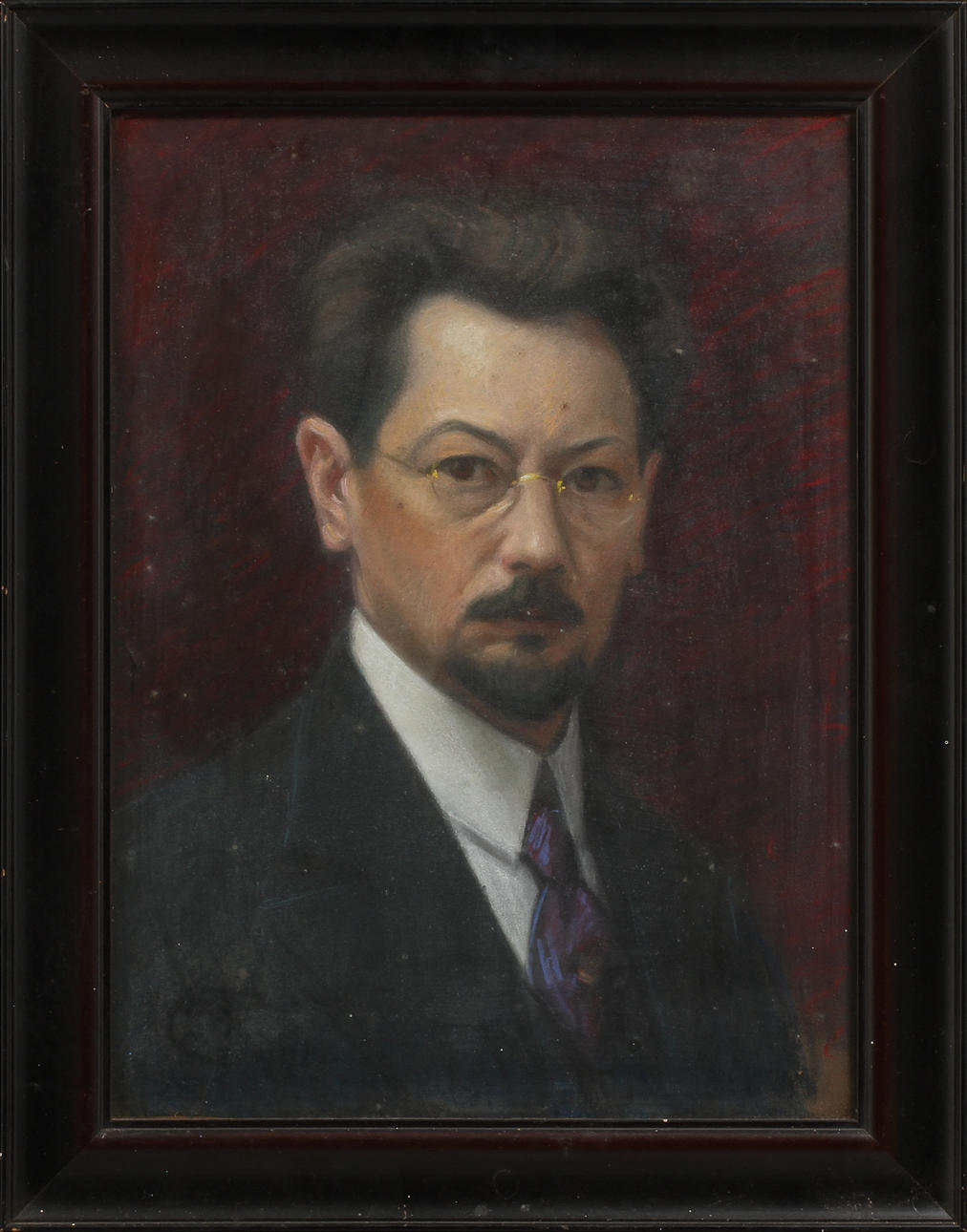 CHARLES FRIBERG. Självporträtt. Pastell, signerad.