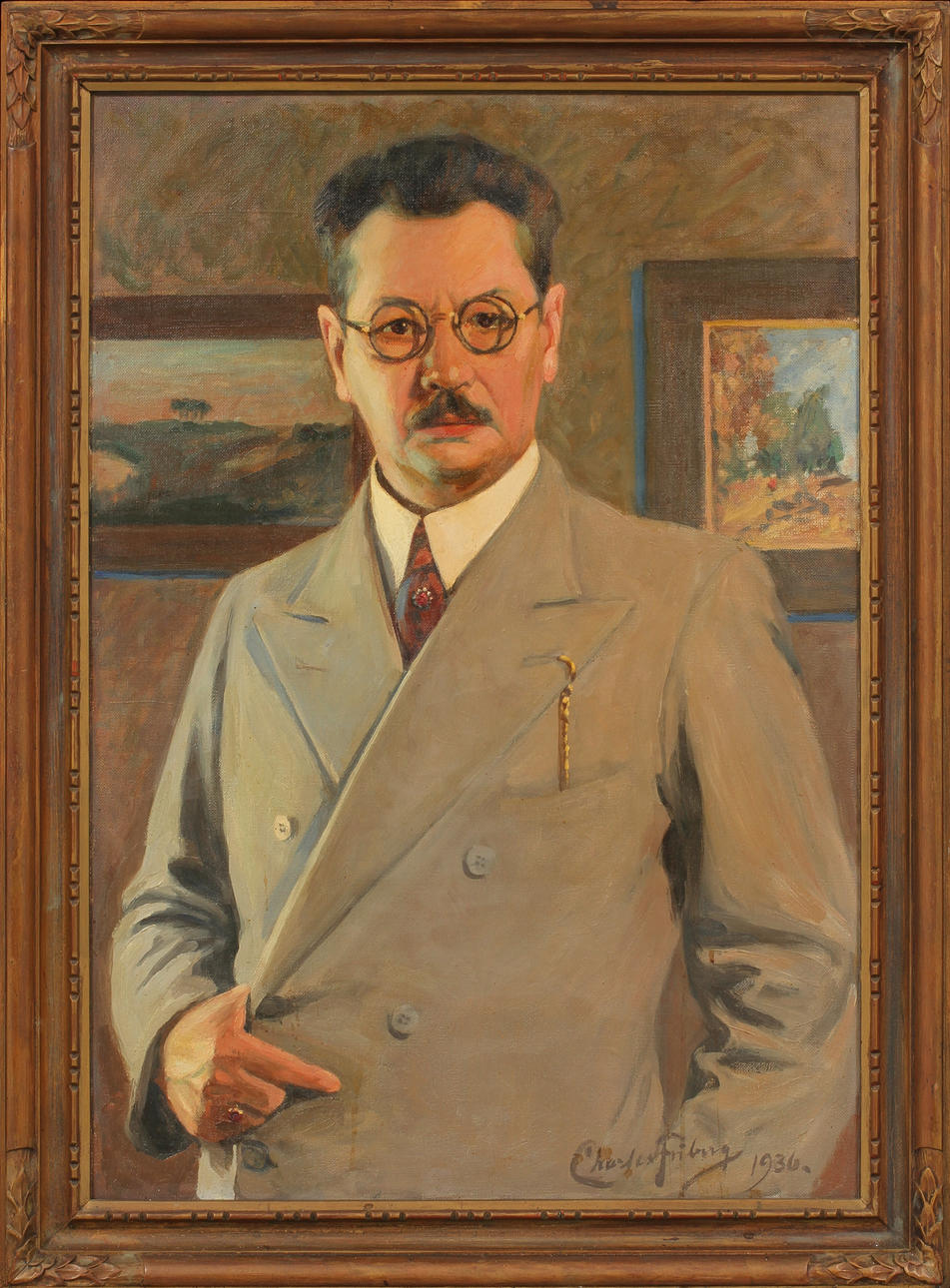 CHARLES FRIBERG. Sjävporträtt. Olja på duk, signerad och daterad 1936.