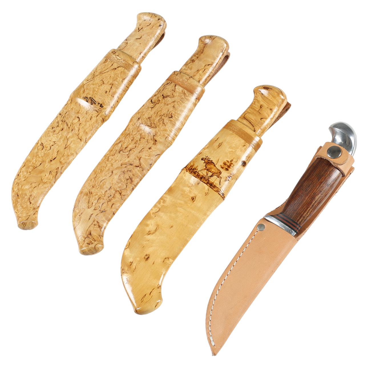 Frostknive, 4 stk., Mora, 20. århundrede.