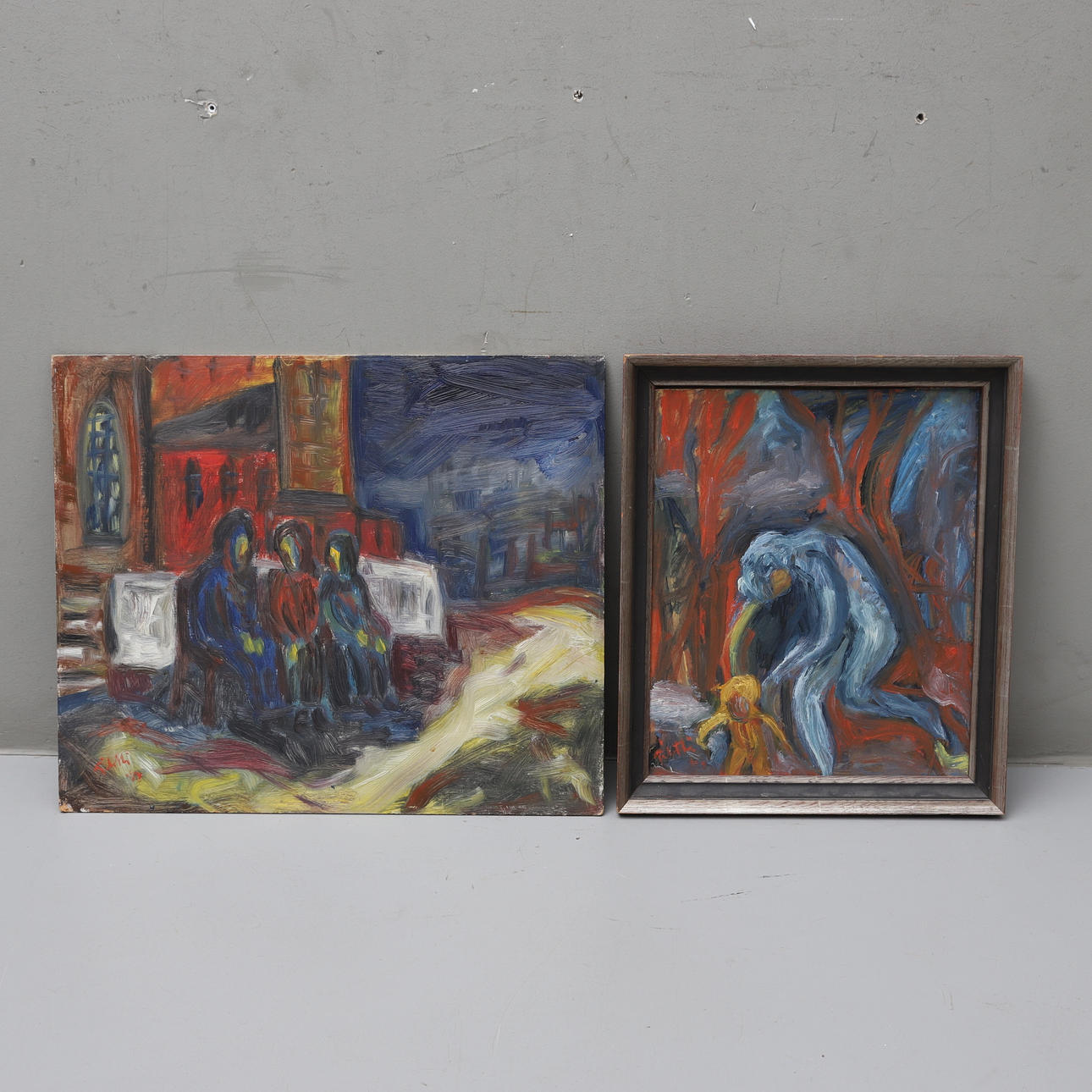 LENNART PILOTTI. 2pcs Oil on panel.