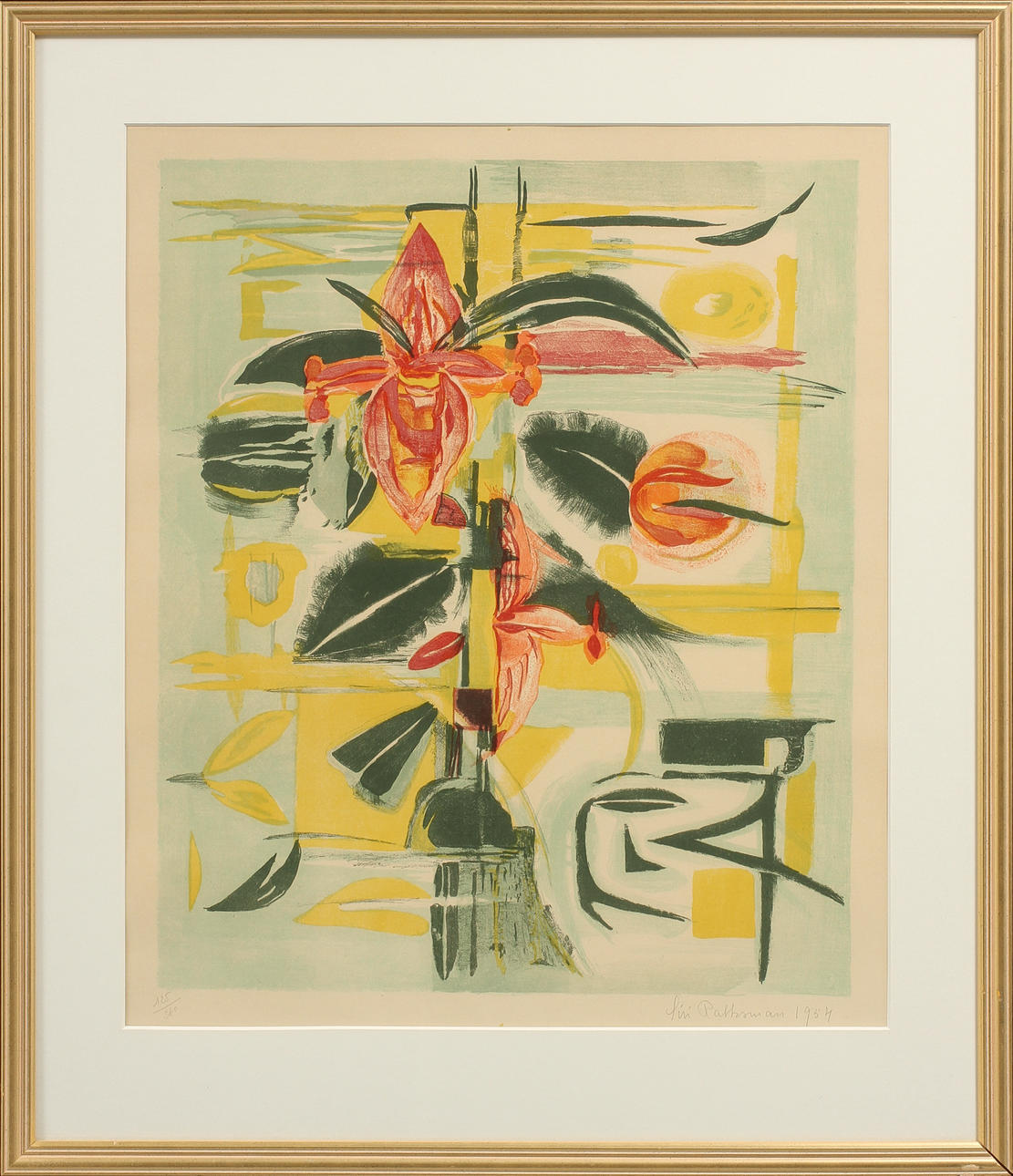 SIRI RATHSMAN. färglitografi, sign o numr 125/260. Daterad 1954.