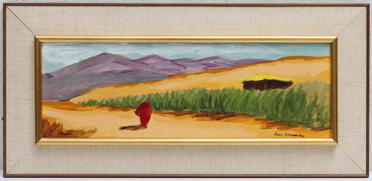LARS NORRMAN. Marocanskt landskap. Acryl, signerad Pamir.