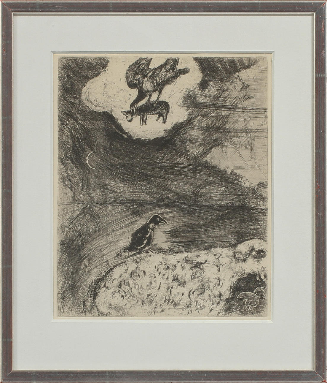 MARC CHAGALL. EFTER. Etsning, ur La Fointanes fabler.