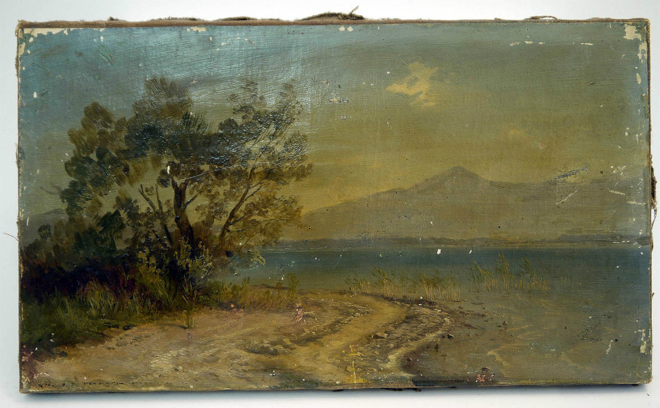 DIETRICH LANGKO. "Seascape", olie på lærred.