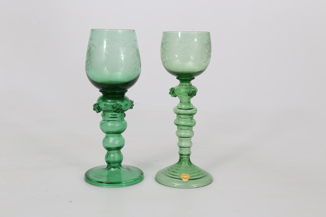 REMMARE, glas, 6+4 stycken, gröna, Trelleborg.