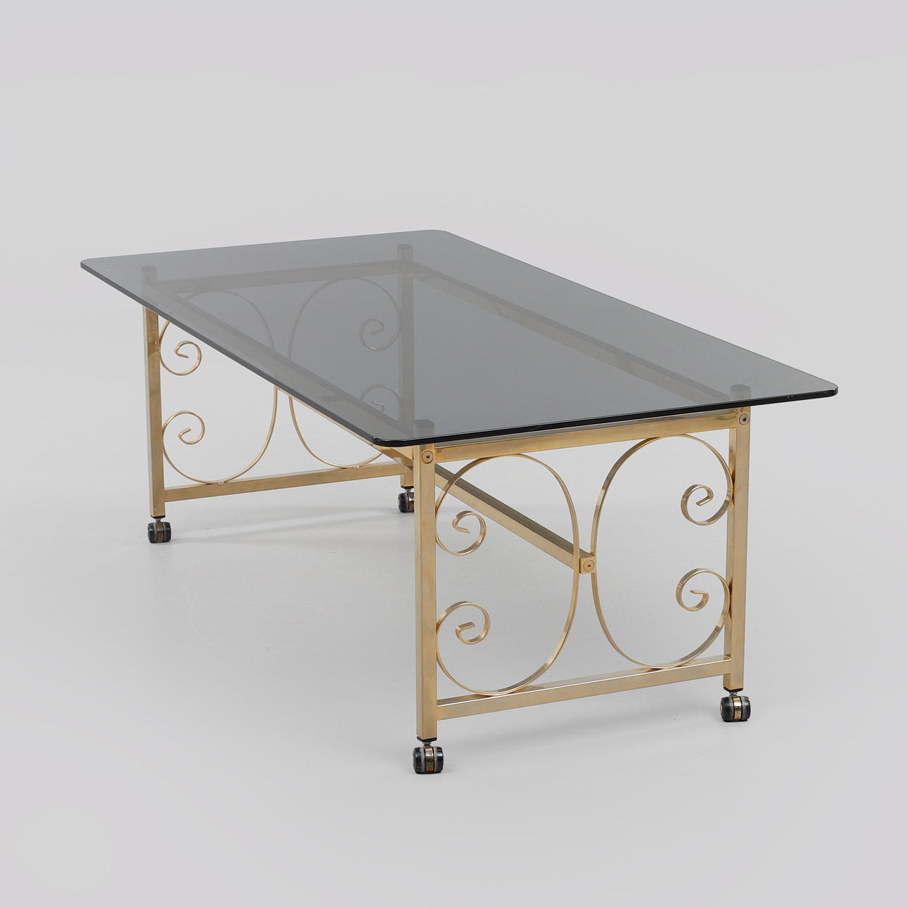 SOFFBORD, glas och mässing.