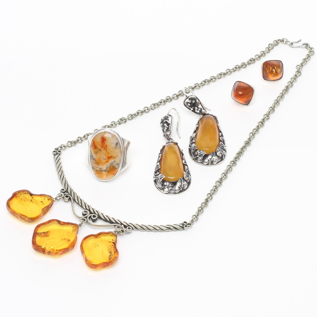 SMYCKEN 4 delar, delvis silver, 1900-tal.