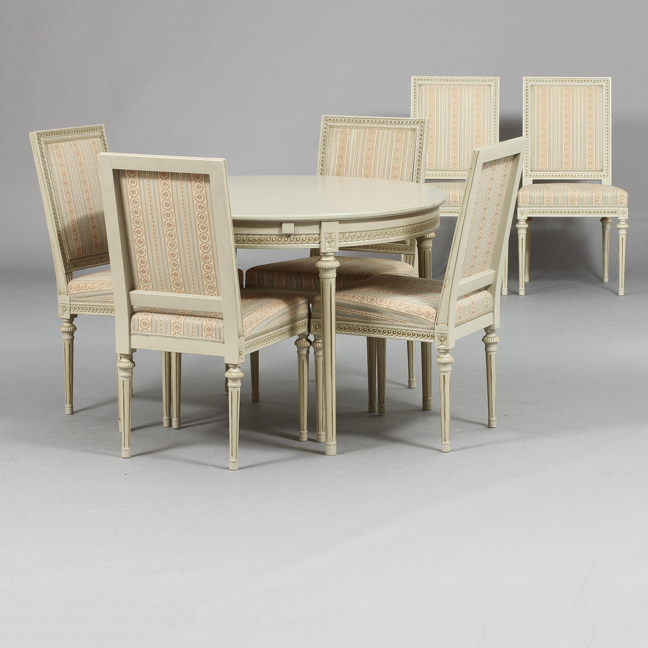 MATSALSGRUPP, 7 delar, gustaviansk stil, Glimåkra, 1960-tal.