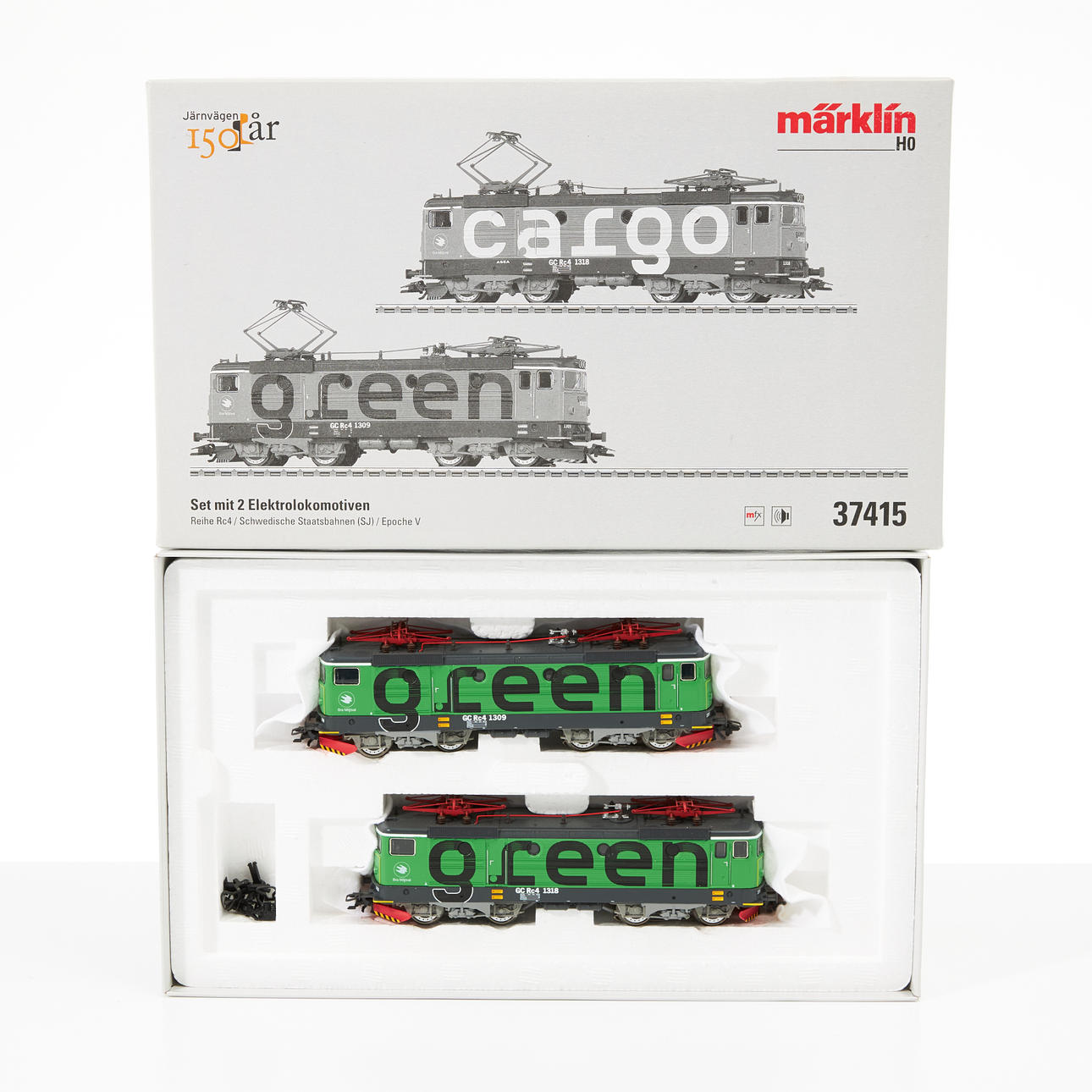 MÄRKLIN, 37415, 2 st Ellok Green Cargo HO.
