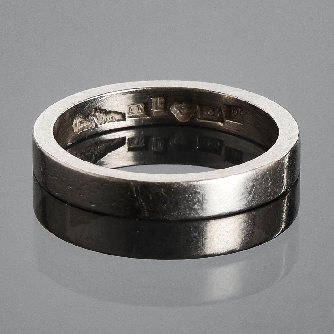 WIWEN NILSSON. Ring, 18K hvidguld, Lund 1964, glat model.