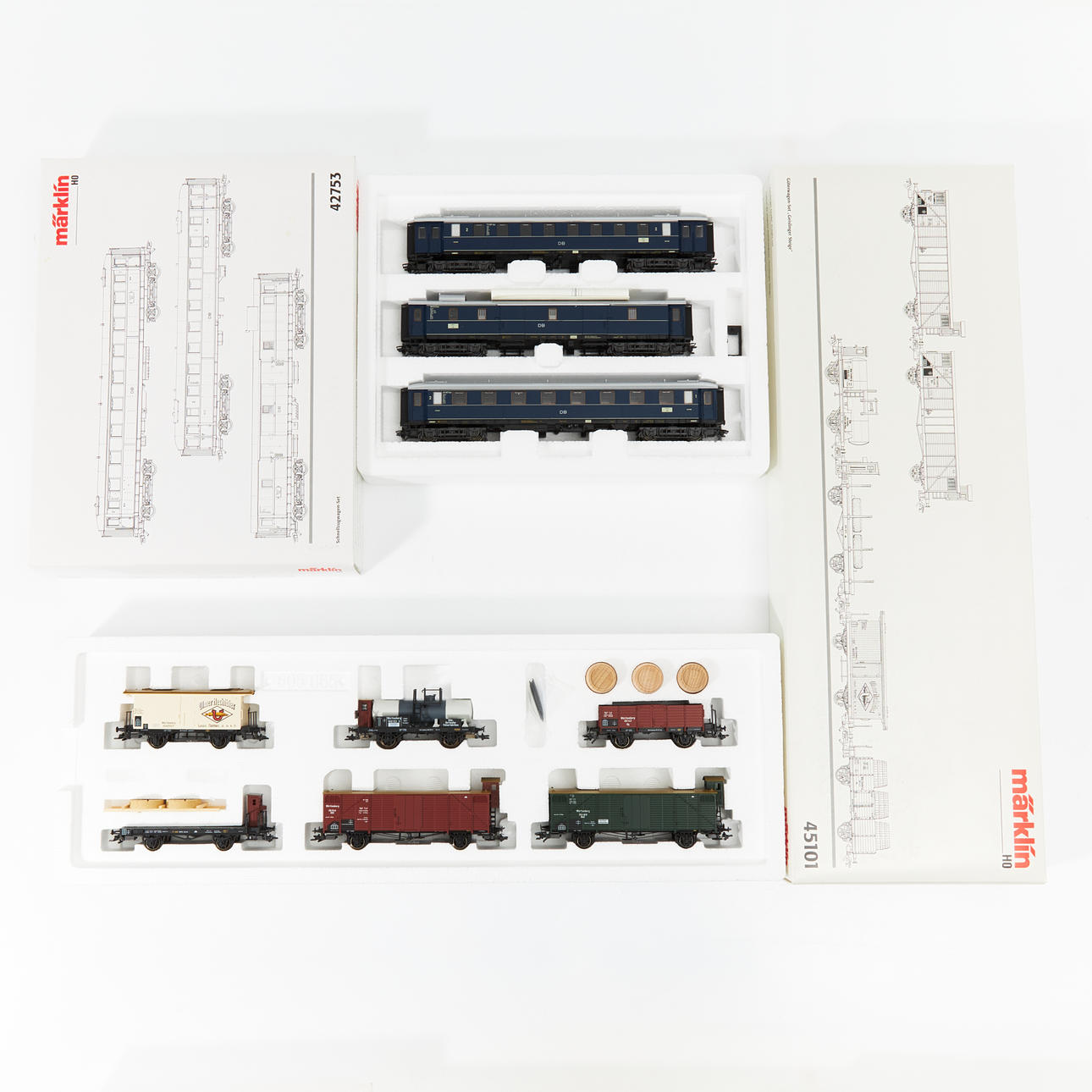 MÄRKLIN, 45101, 42753, 9 Rollwagen, H0.
