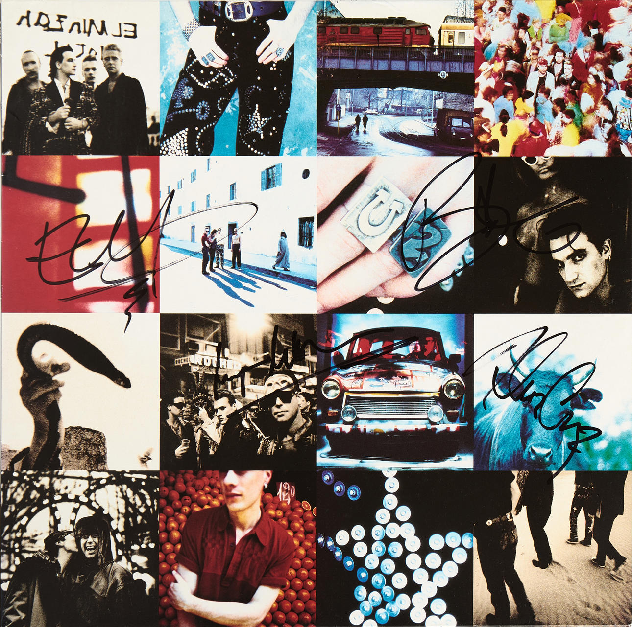レア　u2 直筆サインCD WAR bono edge Larry adam U2, Bono, The Edge, Larry Mullen Jr., Adam Clayton, rock star