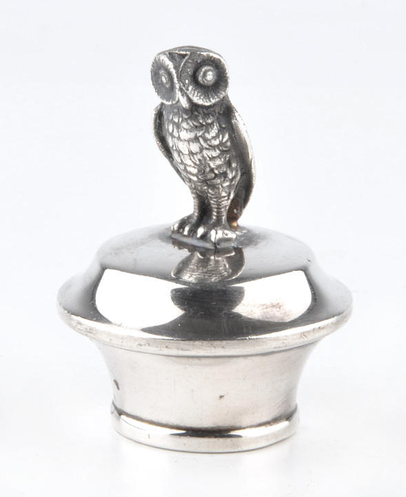 SILBER 835. prydnads korkar. Uggla formad flaska topper.