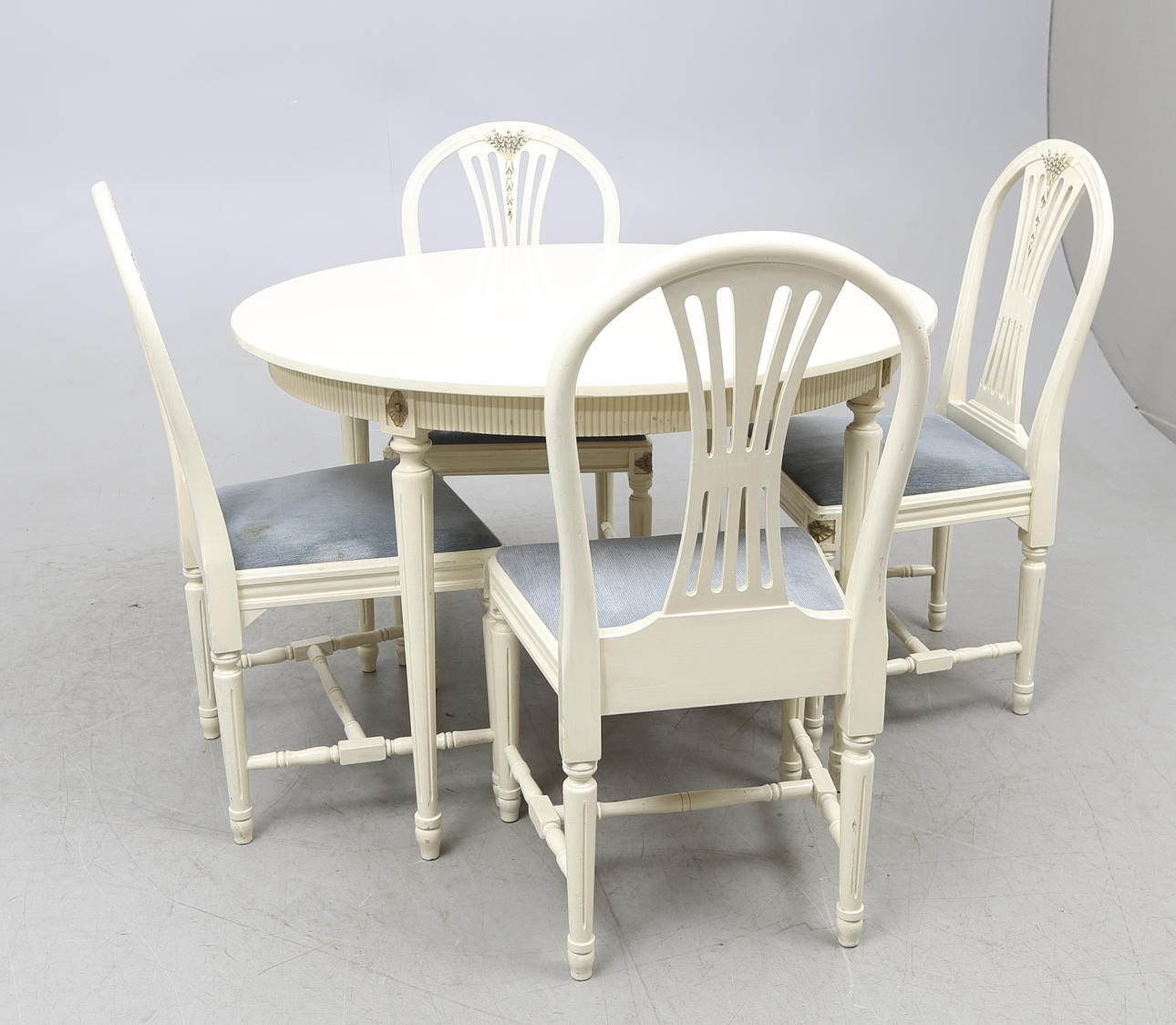 MATSALSGRUPP, 5 delar, gustaviansk stil, "Axett", 1900-tal.