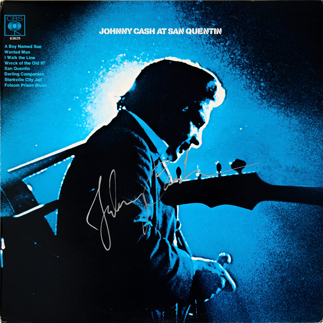 JOHNNY CASH / AT SAN QUENTIN, AUTOGRAPH, signed album cover. Böcker ...