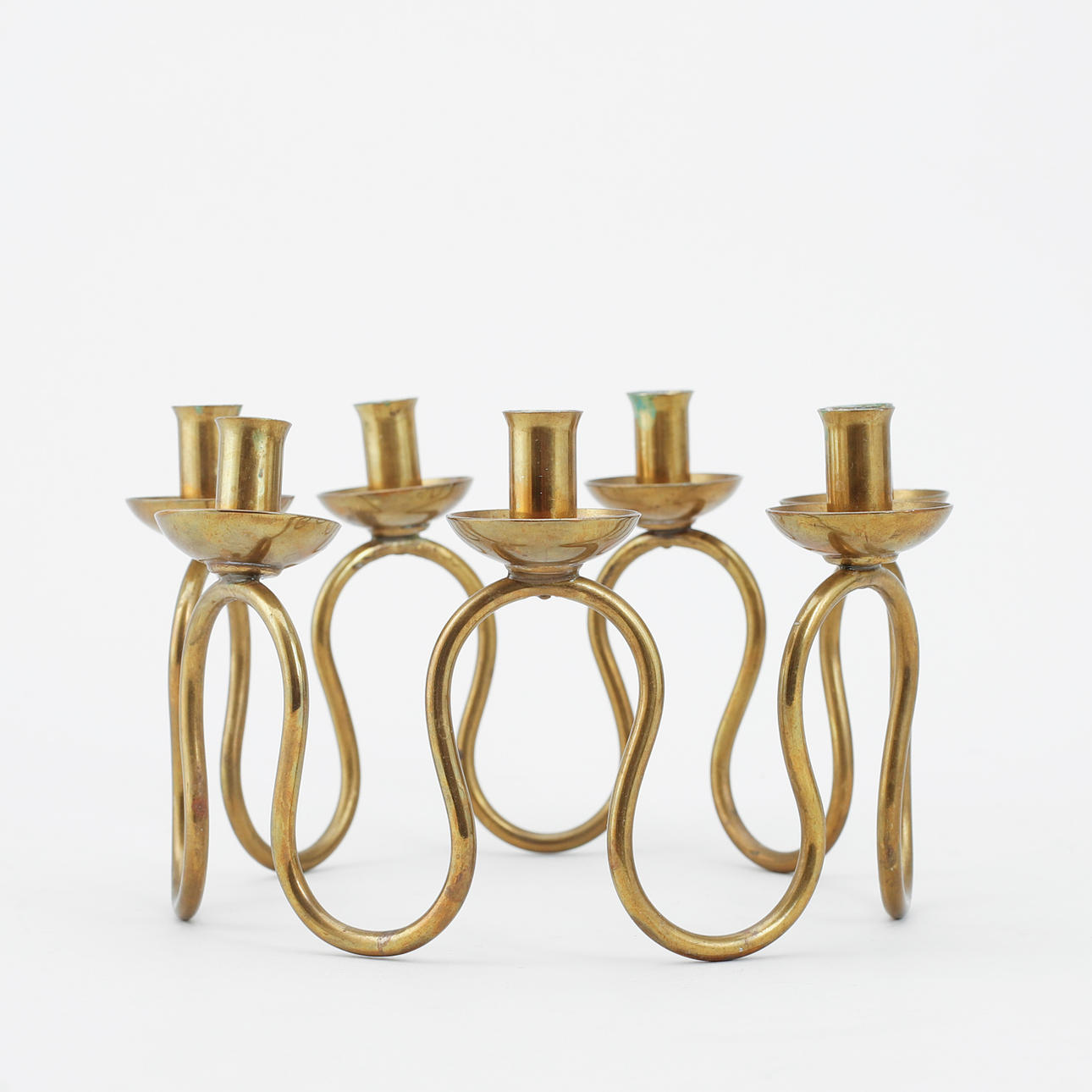 LARS HOLMSTRÖM. Brass candelabra.