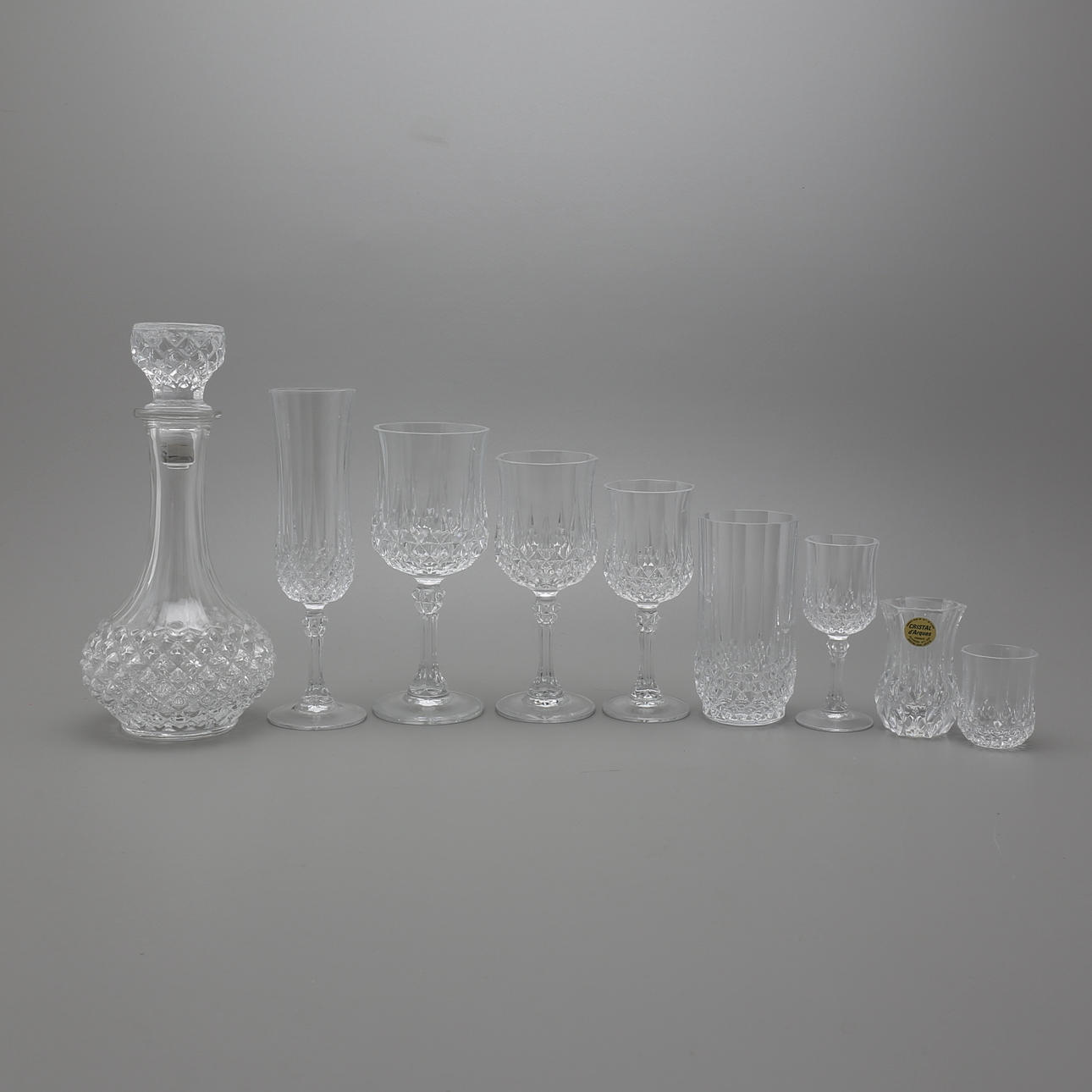GLAS, 104 delar, "Longchamp", Cristal DÁrques, Frankrike.