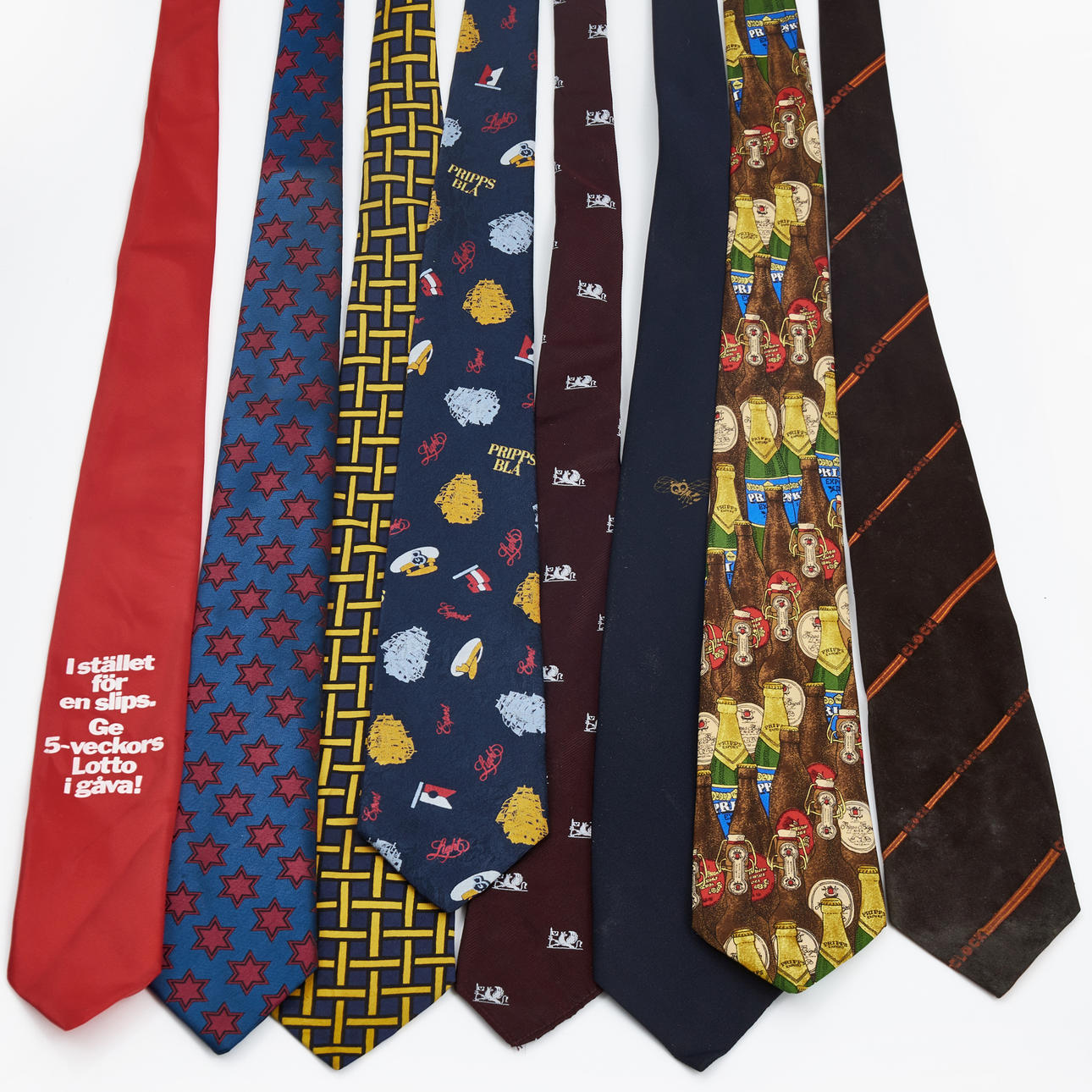 KRAWATTEN, 18 Stück, einschließlich Werbe-, Firmen- und Barkrawatten.