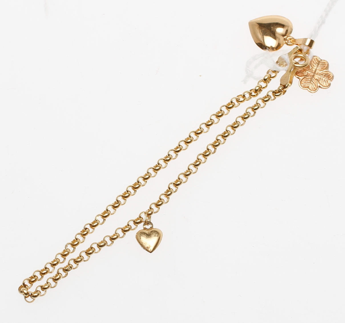 ARMBAND med BERLOCKER, 18k guld, vikt ca 2,7 gram.