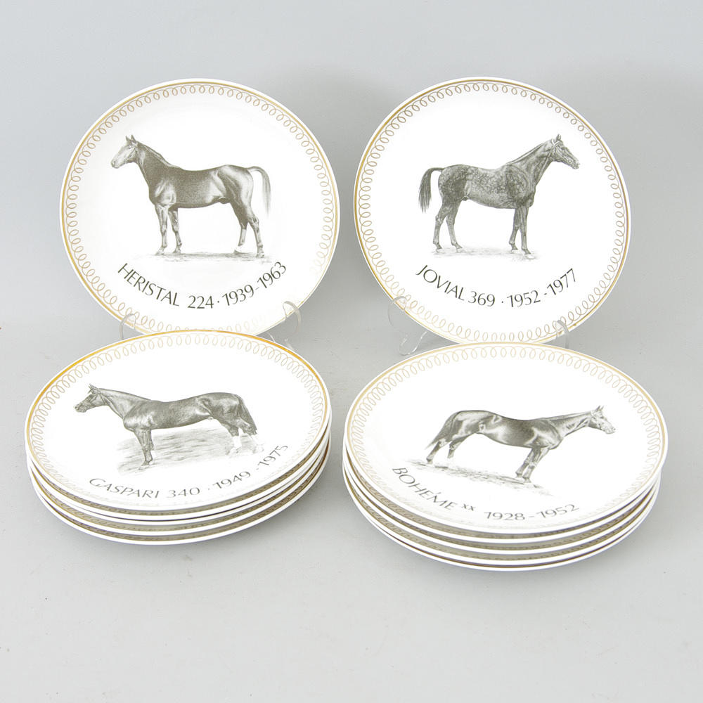 SAMLARTALLRIKAR, 12 stycken med hästar, Gustavsberg.