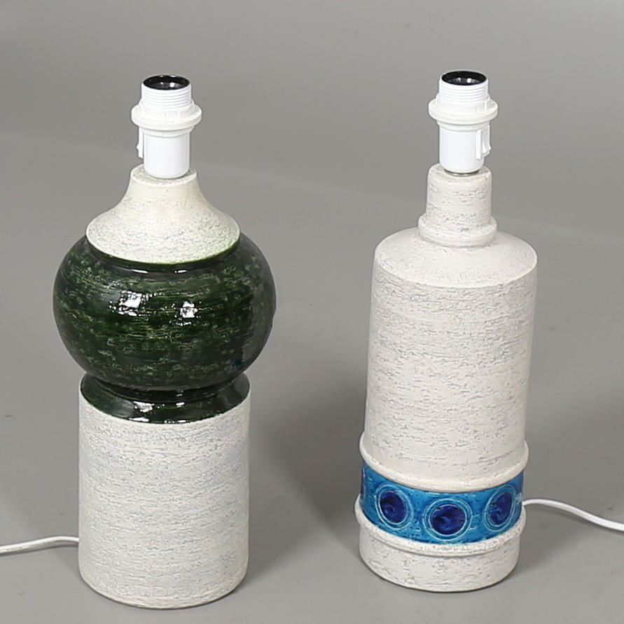 BORDSLAMPOR, delvis glaserat stengods, 2 st, Bitossi, Italien.