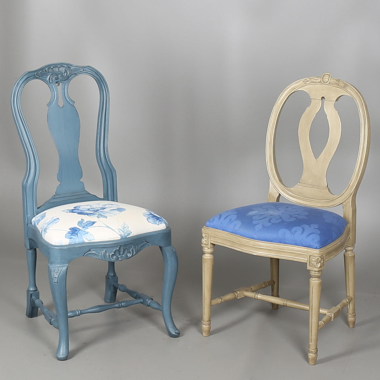 STOLAR i rokoko och barockstil, 2 st, 1900-talets senare del.