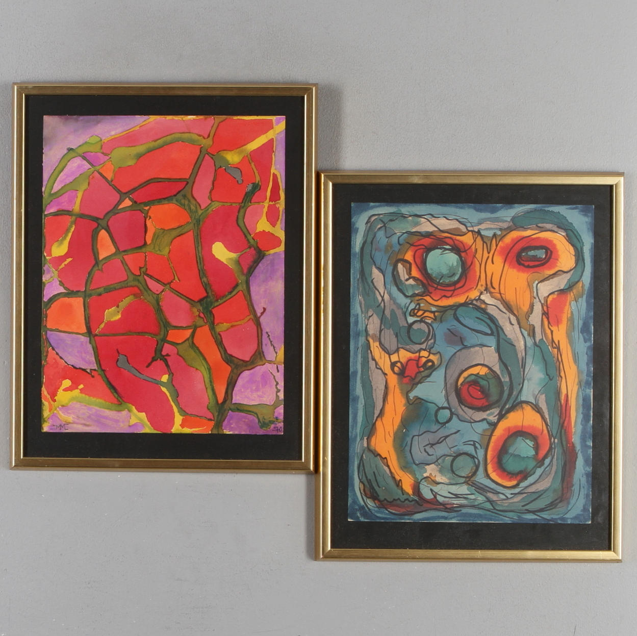 MOGENS MØLLER. TILLSKRIVEN. 2 st, blandtekniker, monogramsignerade MM samt daterad -70/1973.