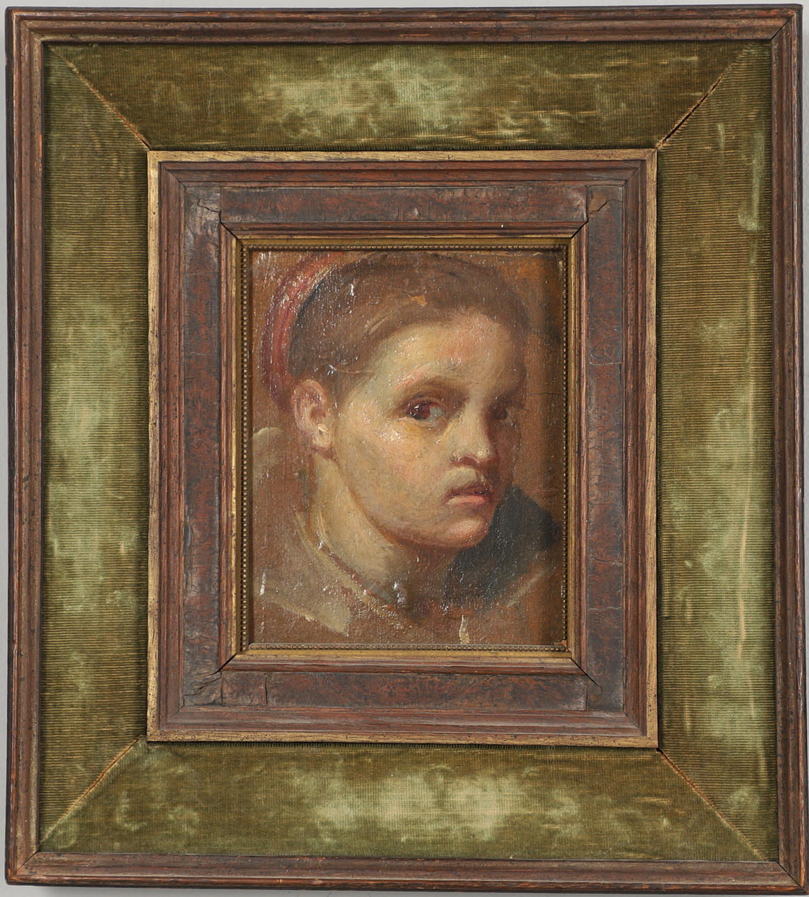 CIRCLE OF ANNIBALE CARRACCI (1560-1609). PORTRAIT STUDY OF A GIRL.