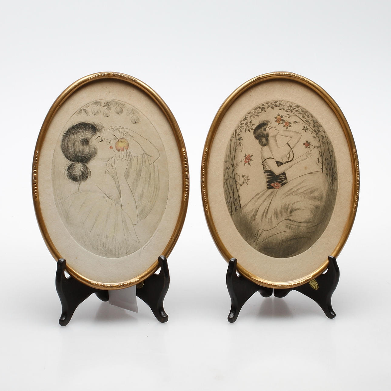 OIDENTIFIERAD KONSTNÄR. Etsningar, 2 st, signerade.