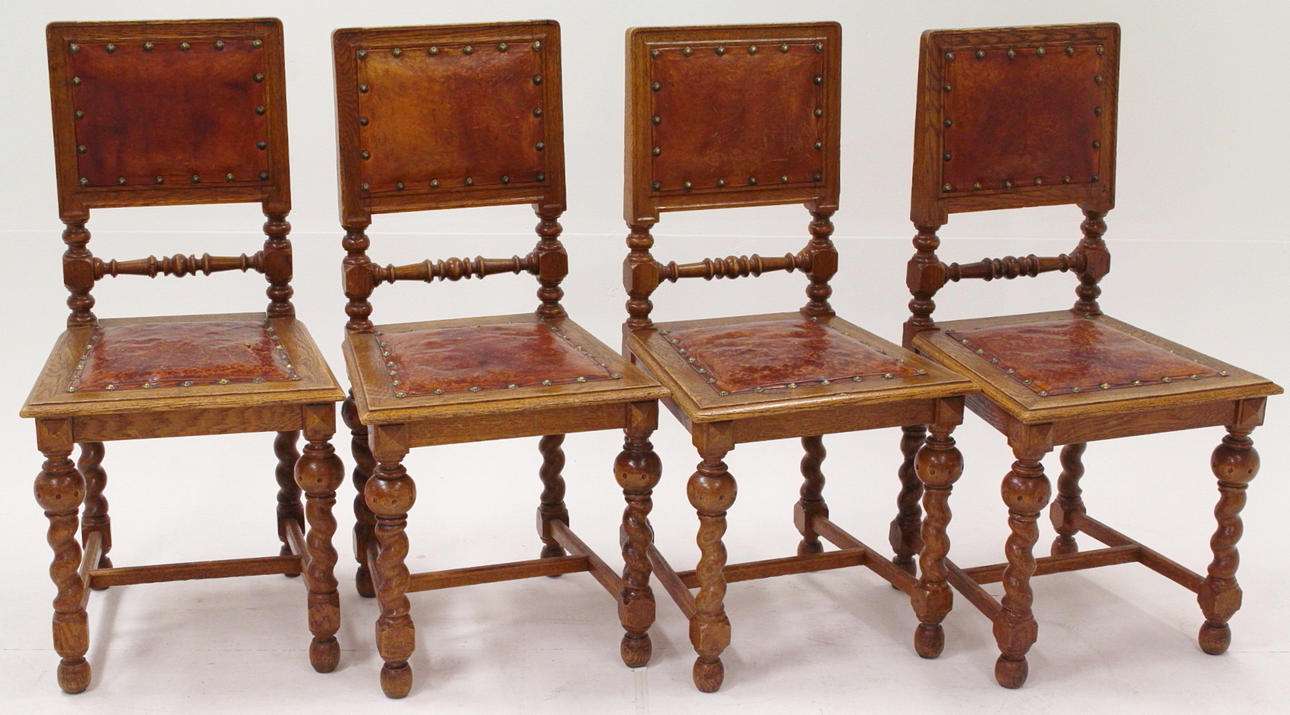 STOLAR, 4 st, skinnklädda dynor, tidigt 1900-tal.