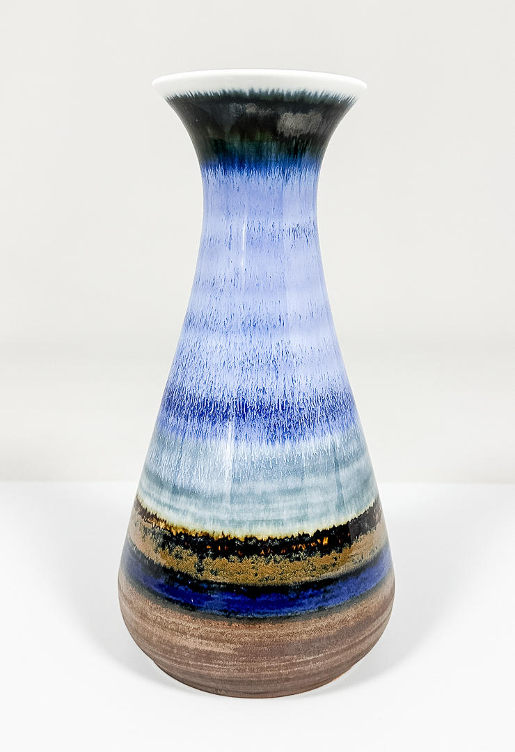 GÖSTA MILLBERG. Vase, stoneware, signed, polychrome decor, Rörstrand.