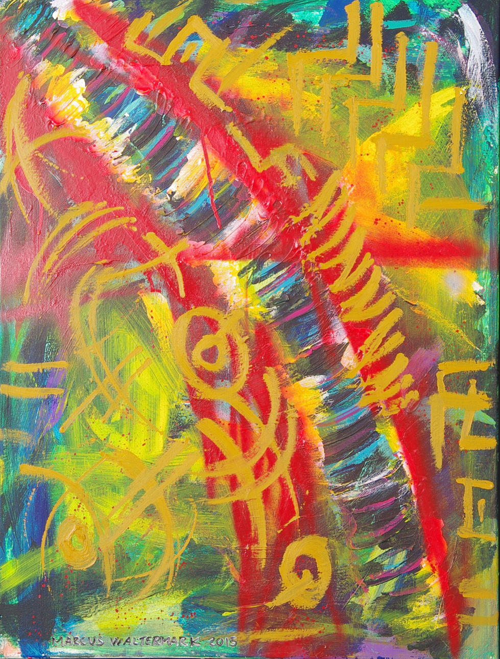 MARCUS WALTERMARK. "Virvelvind/tornado", olja/akryl/billack, signerad 2015.