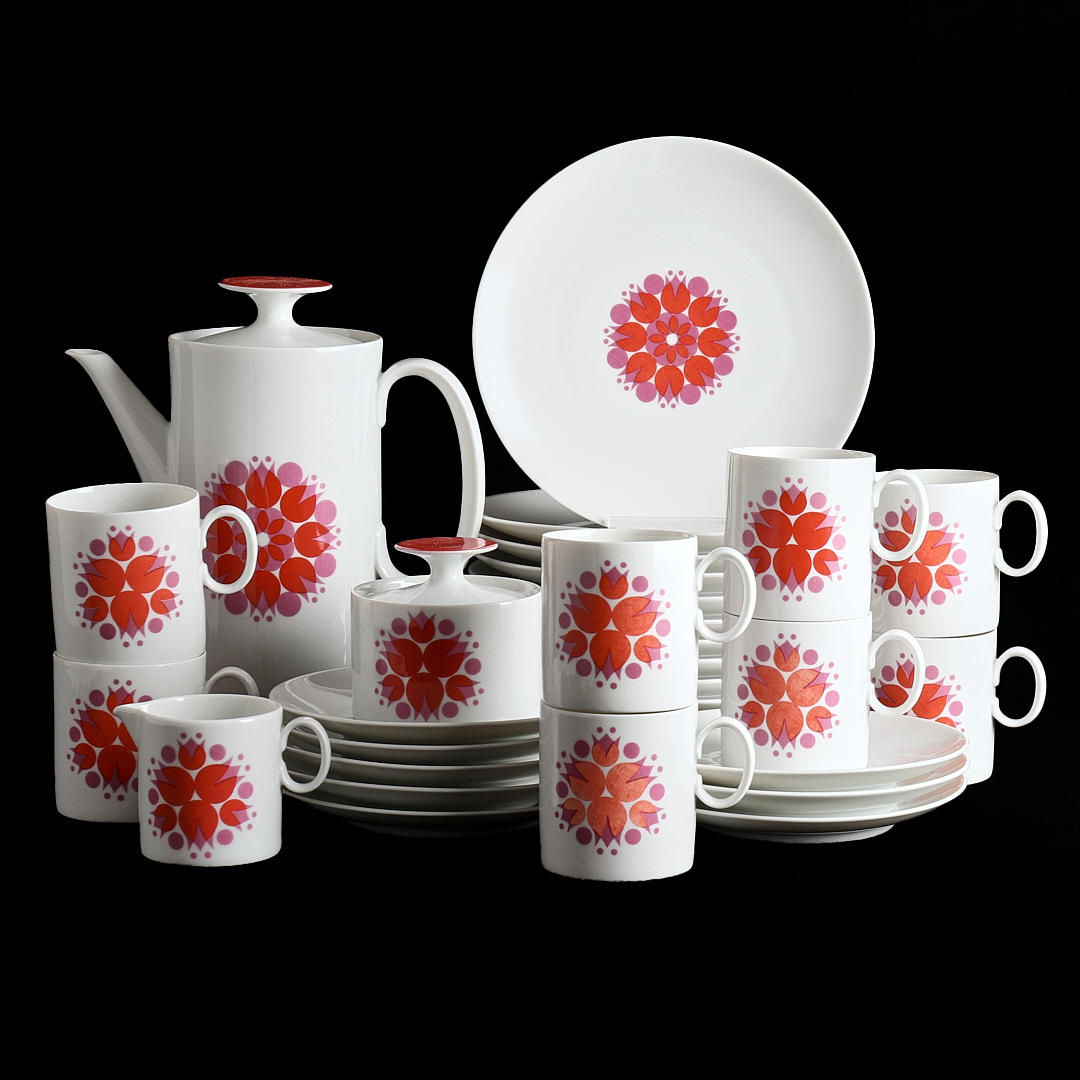 A 22 dlr coffee set, Thomas, Germany 1970's, porcelain.