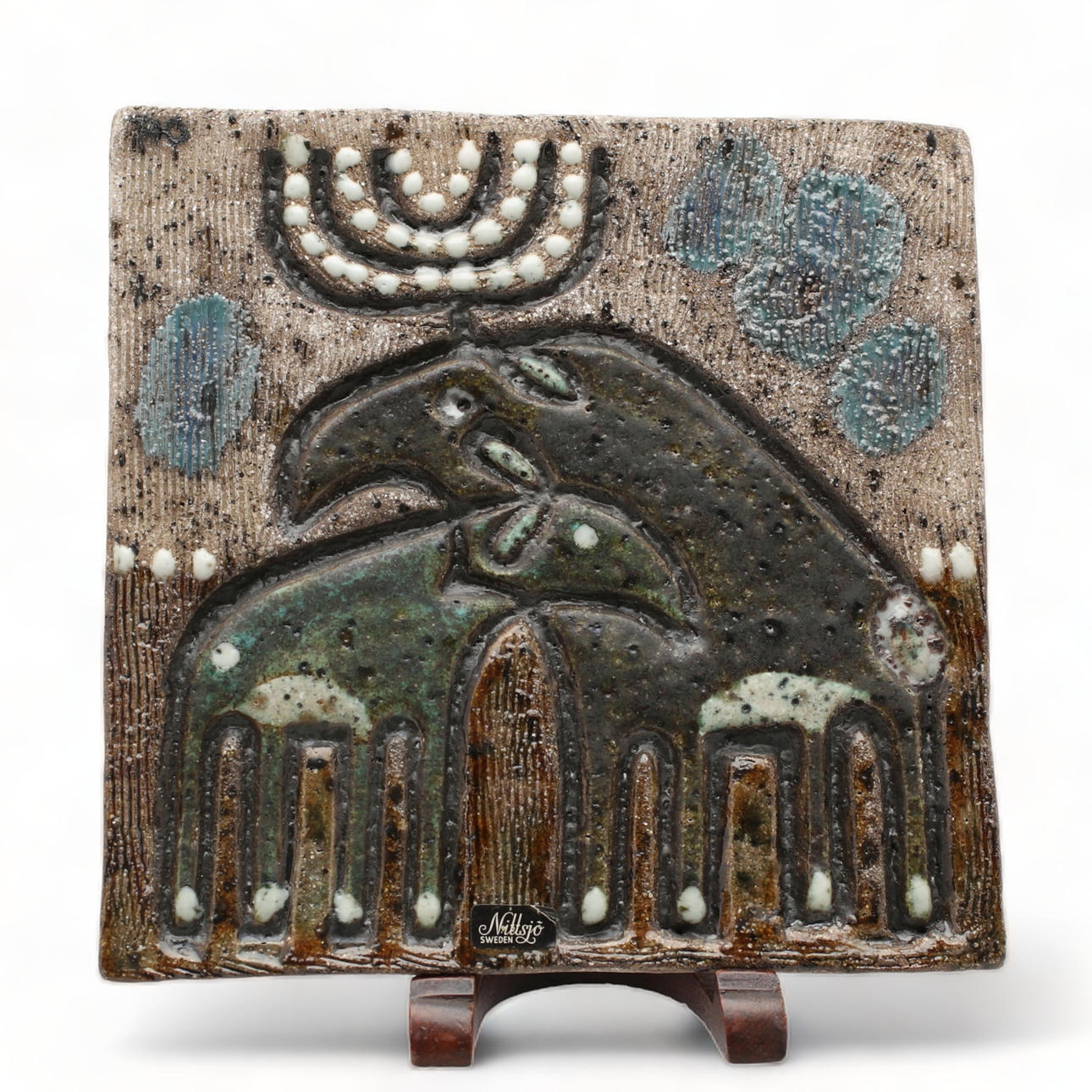 THOMAS HELLSTRÖM. Wall plaque, ceramic, signed, Nittsjö.