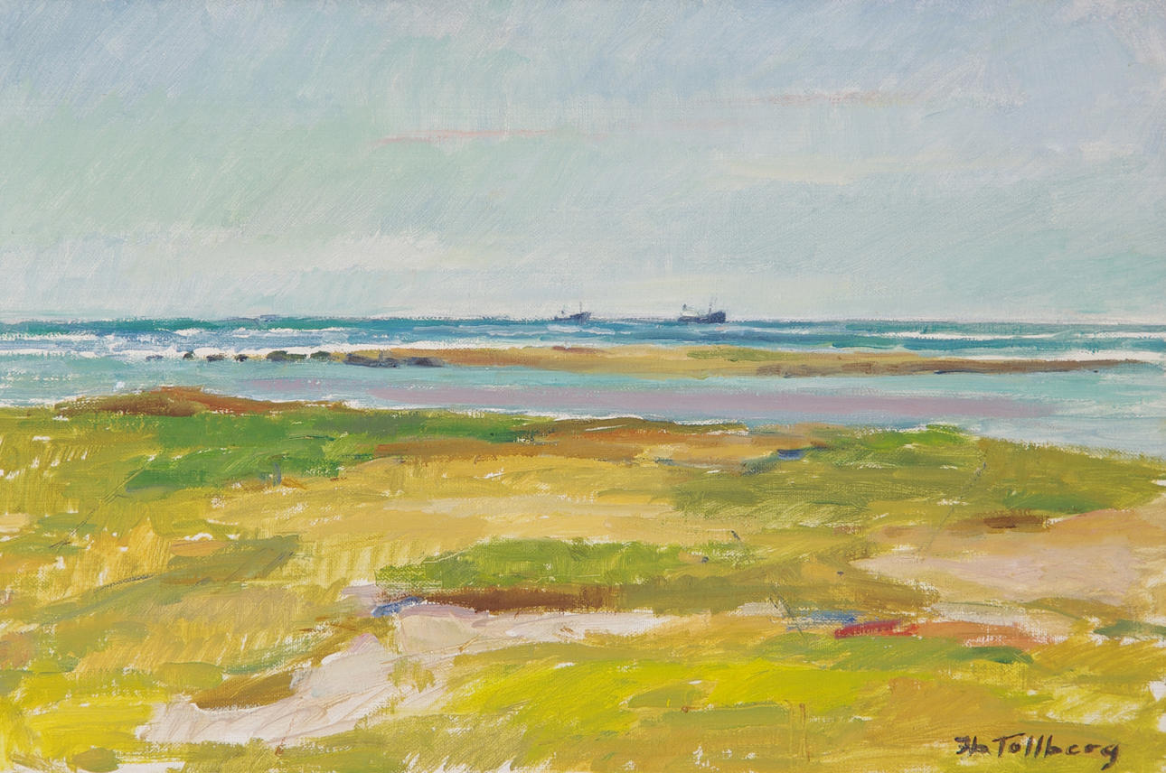 IB TOLLBERG. "Hallandskust", olja på duk, signerad.