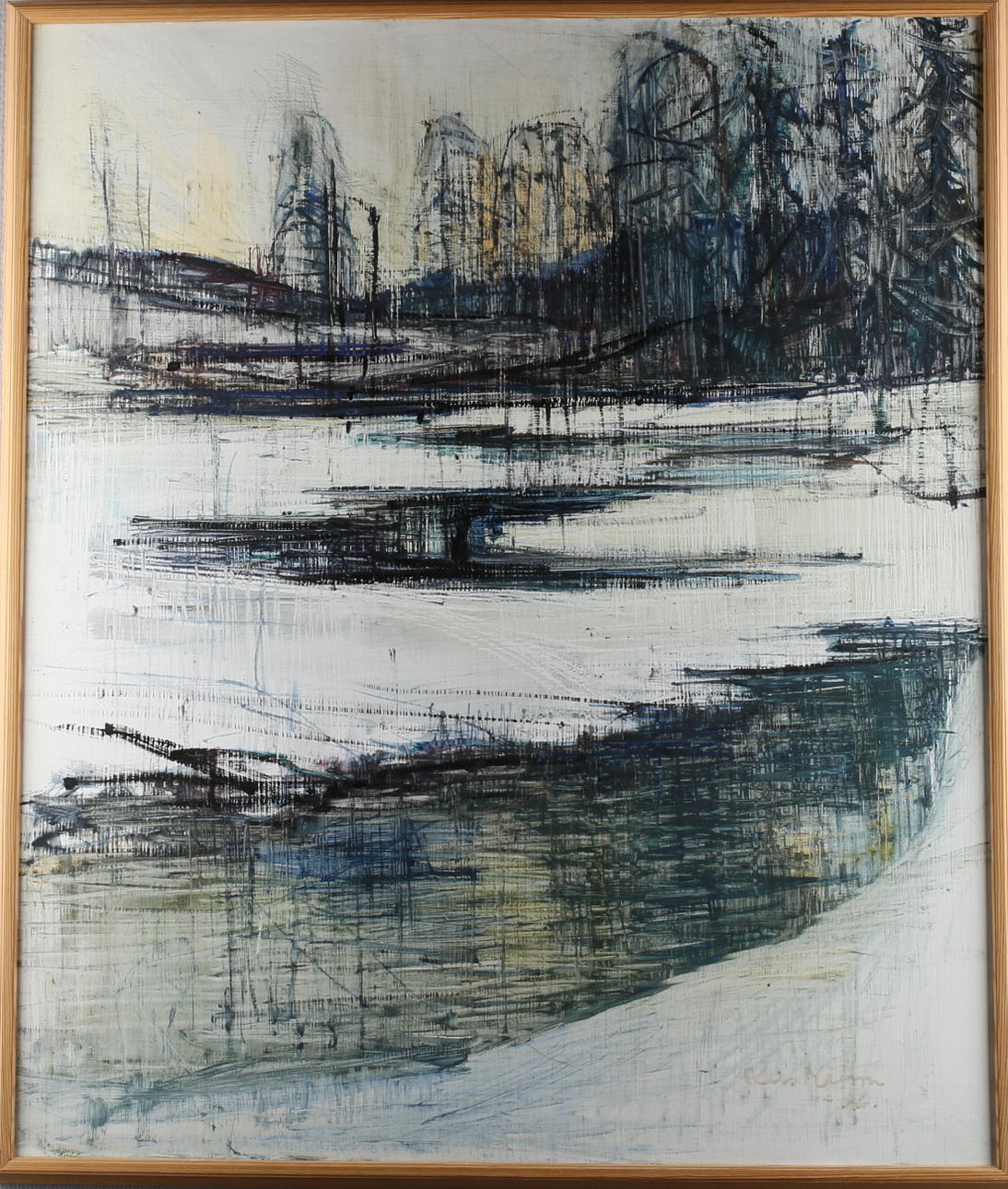 LARS MATSON. Vinterlandskap, olja på pannå, signerad samt daterad -66.