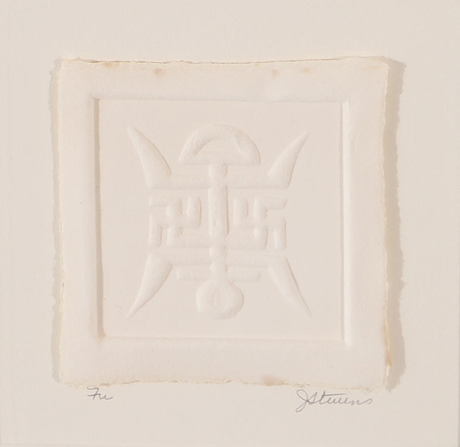 JANICE STEVENS. “Fu”, relief on paper, signed.