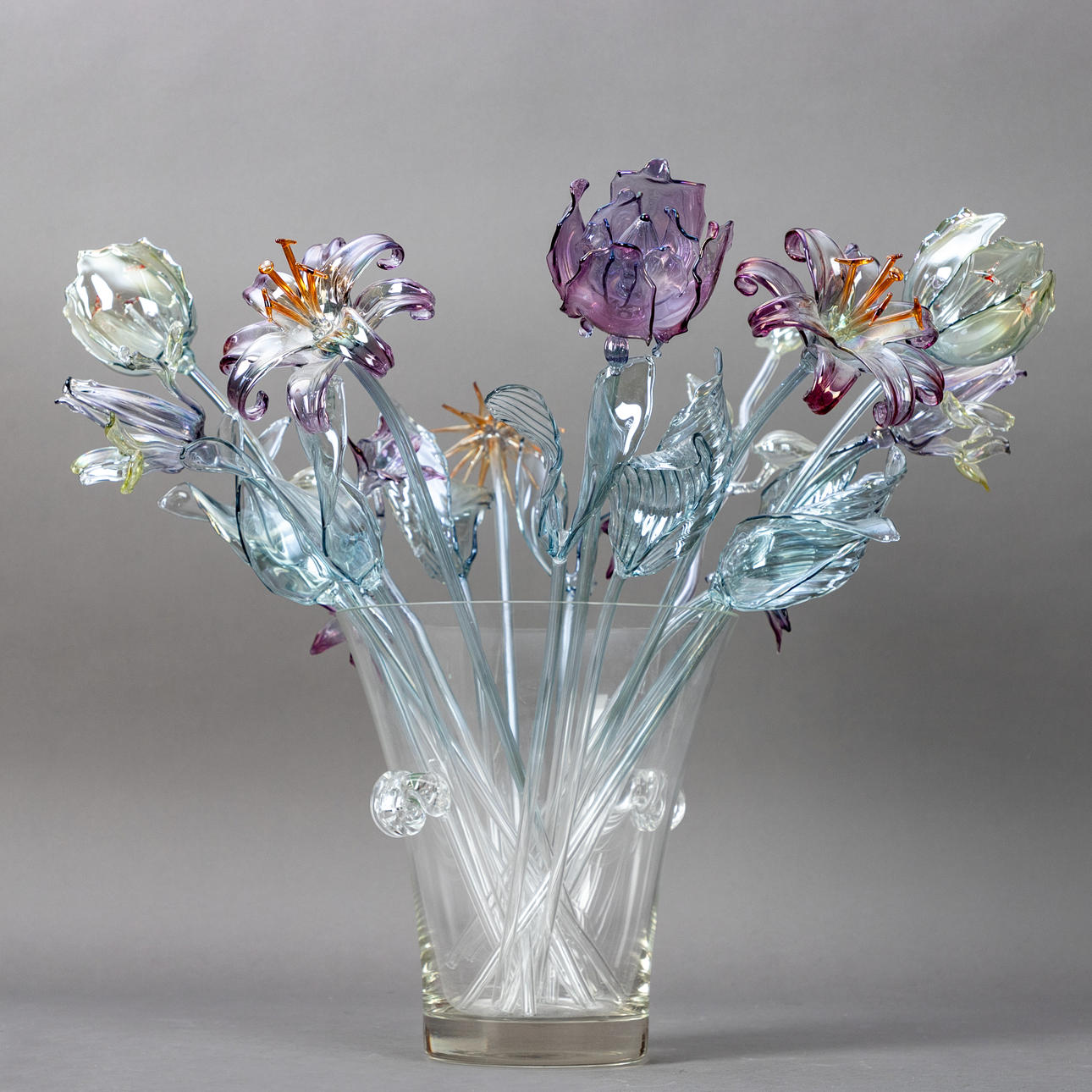Glasblumen im Sektkübel, 20-tlg.