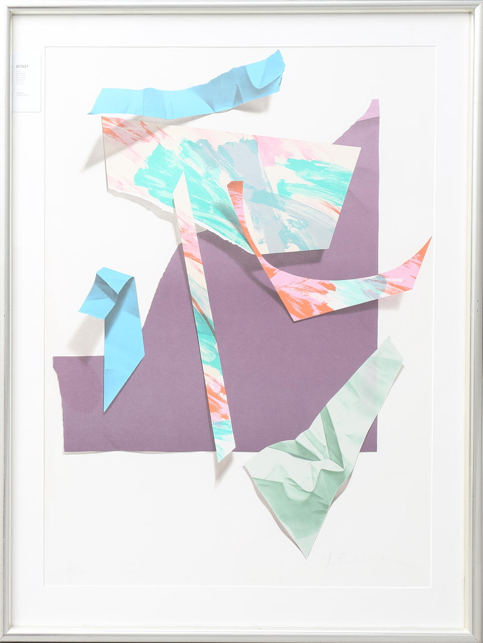 YRJÖ EDELMANN. Komposition. Färglitografi, signerad och numrerad 75/150.